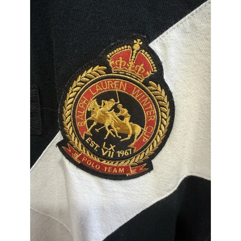 Vintage 90s Polo Ralph Lauren Rugby Mercer Club #3 Heavy Long Sleeve Shirt 2008